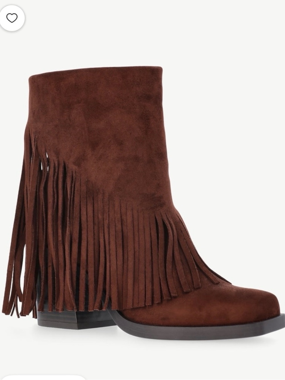 No Boundaries Brown Faux Suede Fringe Ankle Boots